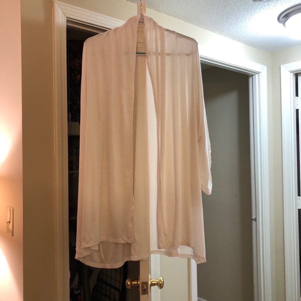 Lane Bryant White Rayon Cardigan.